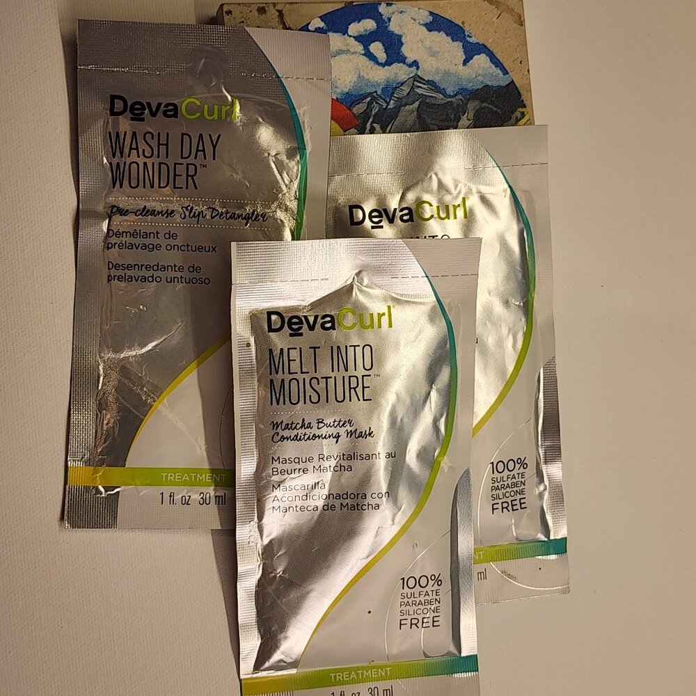 3pc DevaCurl Melt Into Moisture Matcha Butter Mask/ Wash Day Wonder Sample Set
